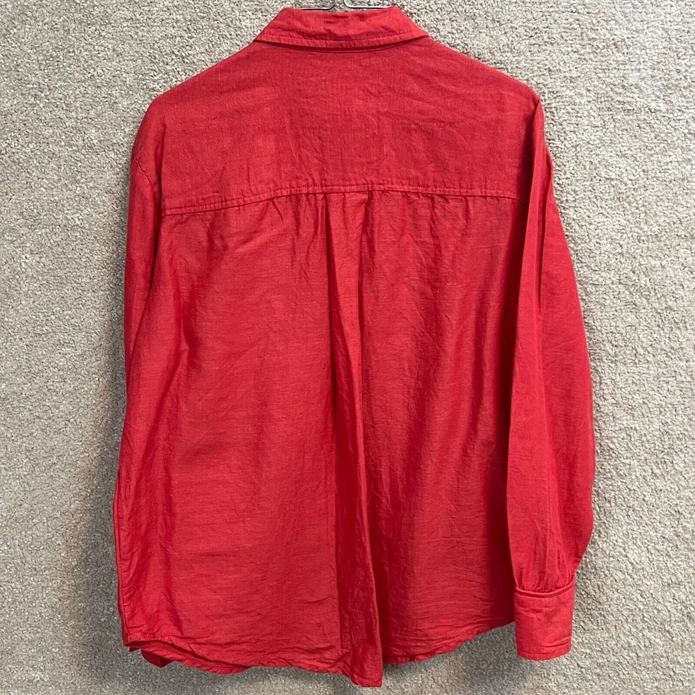 Maeve Red Button Down Shirt - Picture 3 of 11